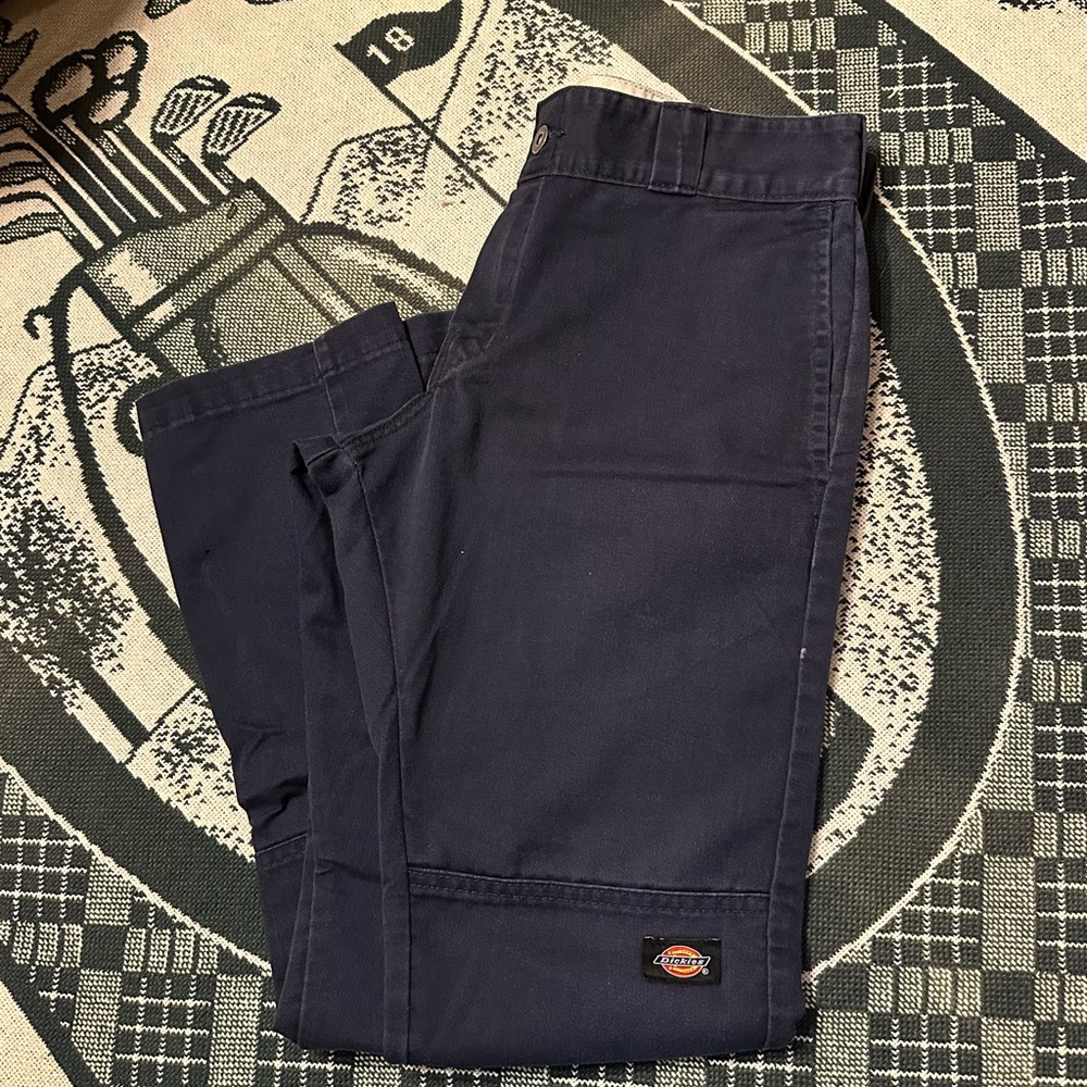 Dickies Black Double Knee Chinos Durable Workwear Style